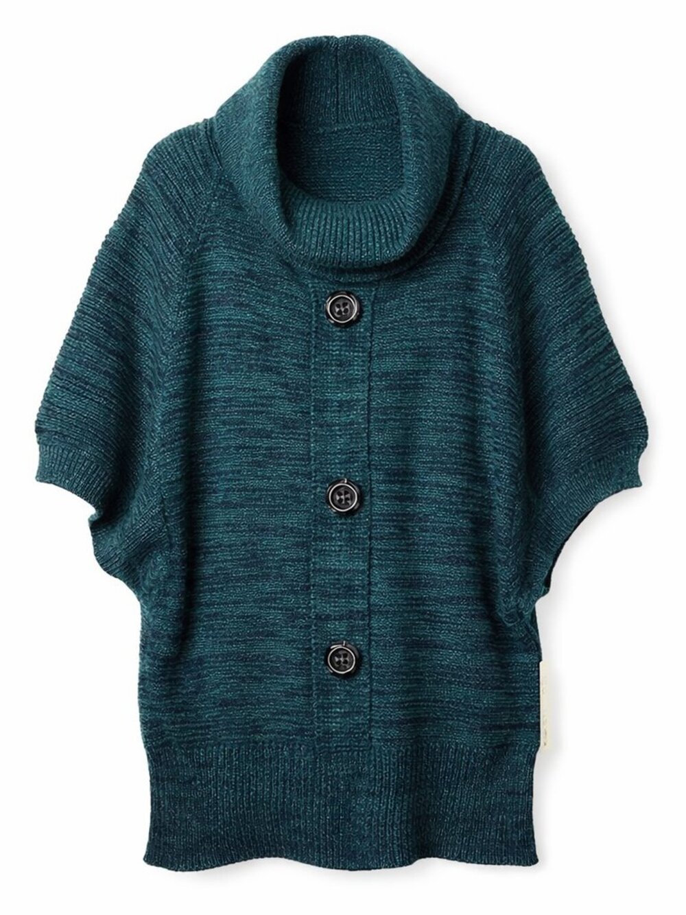 Jon & Ann NY Marled Cowl Neck Pullover Ribbed Knit Sweater Vest Forrest Green XL
